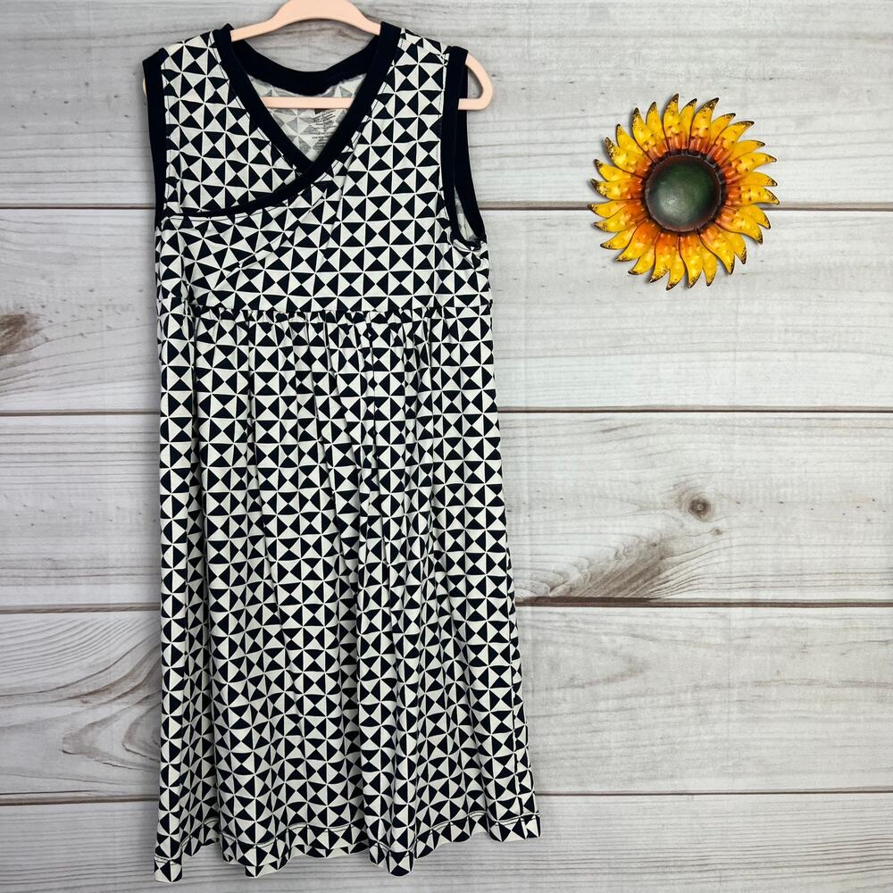Tea Collection Kids Geometric Print Sleeveless V Neck Dress Size 7